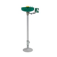 Haws Drinking Faucet Co 7261-7271 Haws Pedestal Mounted Eye/Face Wash With AXION MSR  Eye/Face Wash Head Assembly And Green ABS